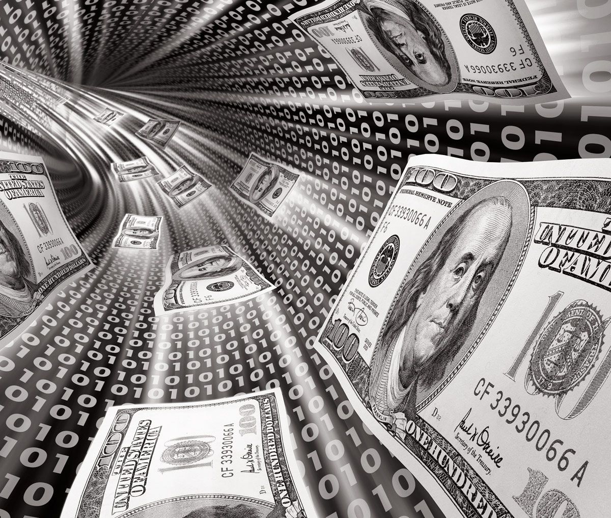 Retail Digital Accounts - spinning dollars