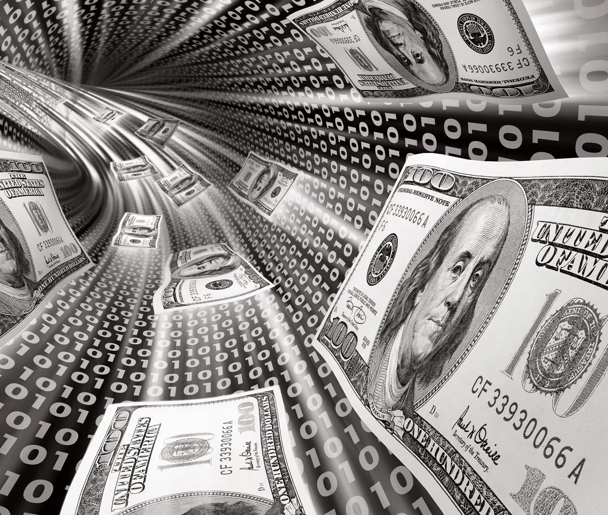 Retail Digital Accounts - spinning dollars
